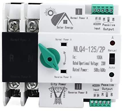Dual Power Automatic Transfer Switch, Sekundärstromverteilung Power Transfer Switch 230V AC 100A NLQ4-125, für Home Factory