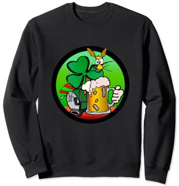Chope irlandaise trèfle avec bière | Saint Patrick Sweatshirt