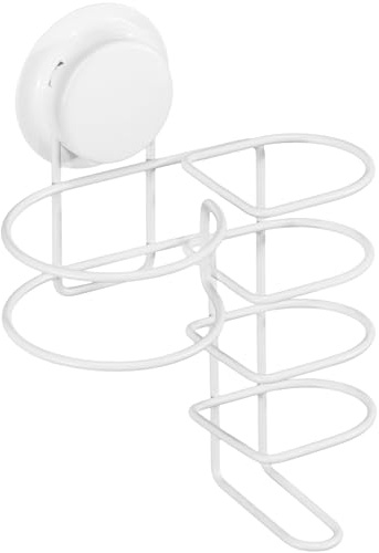 Navaris Porte sèche-Cheveux lisseur - Support lisseur et séchoir Mural sans vis avec Fixation Ventouse autoadhésive - Rangement Salle de Bain