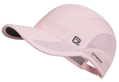 GADIEMKENSD Quick Drying Running Hat Summer Cooling Baseball Cap UPF50+ Sports Sun Caps Breathable Mesh Lightweigh Dad Hats Unstructured for Golf Workout Hiking Gym Travel Camp Pink S/M 6 7/8-7 1/4