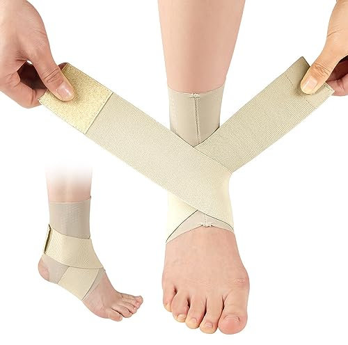 Chevillère de compression réglable pour entorse de la cheville - Maintien ferme - Bandage de cheville respirant pour la récupération des blessures, douleurs articulaires, gonflements, 1 paire (hommes,