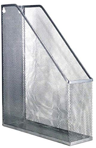 GRFIT Schreibtisch Briefablage Dokumentenablage Desktop-Datei-Halter-Organizer-Metall-Mesh-Vertikal aufrechte Dateihalter-Metall-Mesh-Desktop-Organizer-Fächer (Silber) Dokumentenablage