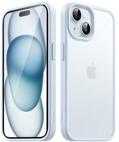 JETech Matte Hülle für iPhone 15 Plus, Blau | Robuster Schutz, Matte Rückseite, Anti-Fingerabdruck, Stoßfestes Design