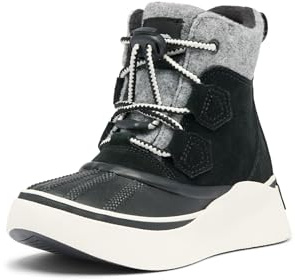 SOREL Children's Out N About lV Chillz Waterproof Boot - Black, Chalk - 1