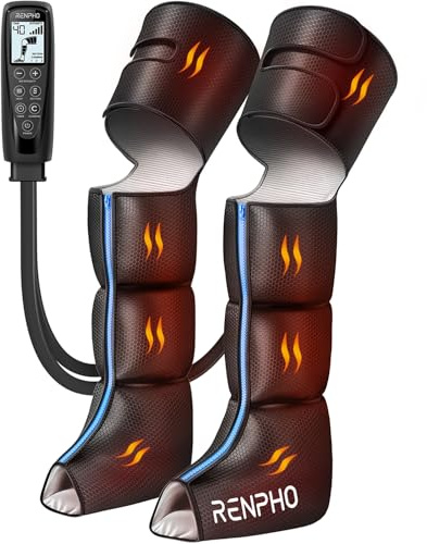 RENPHO Beinmassagegerät mit Wärme, 360° Bein Massager für Waden & Oberschenkel, Kabellos, 6 Modi & 5 Intensitäten, 2 Heizstufen, Lymphdrainage für Sportler, Weihnachtsgeschenke für Frauen & Männer