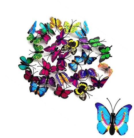 Schmetterlings stecknadeln,30 Stück Reißnägel Schmetterling Reißzwecken, Bunte Stecknadeln mit Kunststoffbox,Pinnnadeln Stecknadeln für Wandkarten,Bulletin Board,Kork Boards,Poster und Fotos