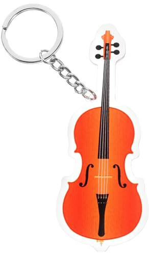 Abaodam Violoncello-Schlüsselanhänger Instrumenten-Schlüsselanhänger Aus Metall Und Acryl -Anhänger Für Taschen Schlüsselbund Und Als Geschenk Für Musikliebhaber 9.50 X 4.00 X 0.30 Cm