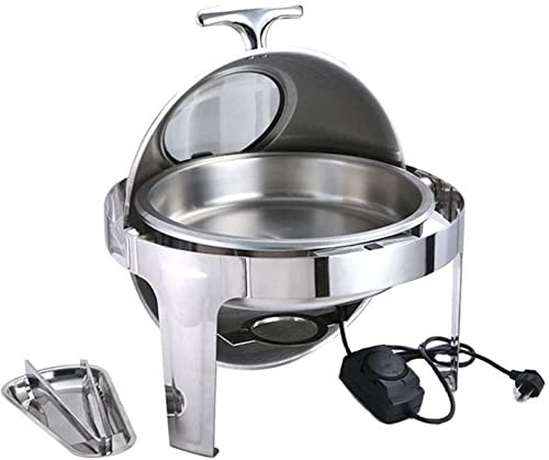 Stainless Steel Chafing Dish, Catering Warmer Set Glass lid Buffet Set Buffet Weddings Parties Banquets Catering Events (Silver 6l)