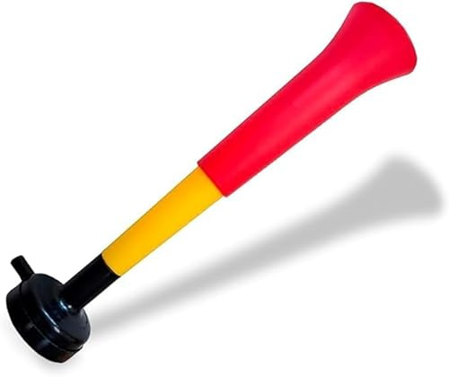FUN FAN LINE - Packung Klappbare (Einziehbare) und Personalisierbare Vuvuzela-Trompeten | Kombinieren Sie 3 Farben | 108 DB Animationströte für Fußball, Konzerte und Events
