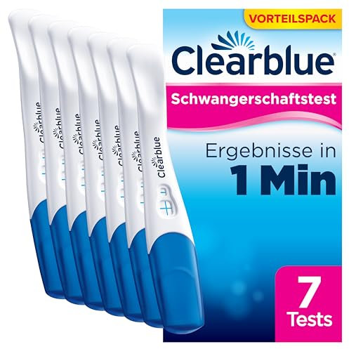 Clearblue Schwangerschaftstest Schnelle Erkennung, 7x Pregnancy Test, über 99% zuverlässig mit FloorguardTM Technology, Ergebnis innerhalb von 1 Minute