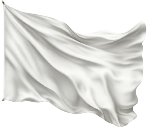 Cosymate Weiße Fahne - Wetterfeste Flagge 90x150cm mit Messing-Ösen - Strahlende Fahne zum bemalen und beschriften - 100% Polyester