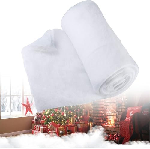 Schneematte Deko,Kunstschnee Matte, 80 * 240 cm,Schneewatte Deko,Künstlicher Schnee Für Weihnachtsdekorationen,Dorf-Displays,Weicher Und Flauschiger Kunstschnee Für Weihnachtsbaum-Hintergrundparty