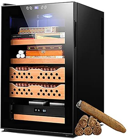 Cave à cigares, armoire à cigares électrique, armoire à cigares et à vin à humidité contrôlée en bois de cèdre, cave à cigares électronique de 50 l - peut contenir 300 à 400 cigares - commercial/ménag