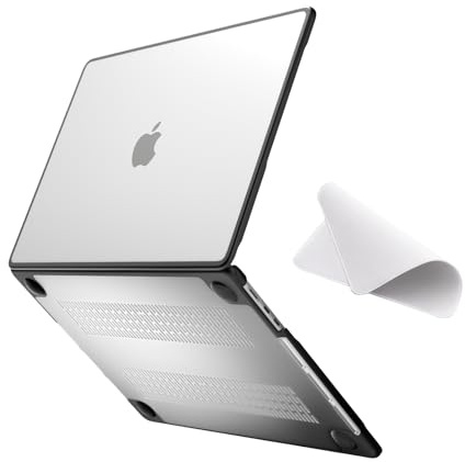 eleger bruchsicher Hülle kompatibel mit M5/M4/M3/M2 MacBook Air 13 Zoll A3449 A3240 A3113 A2681, Ausgabe 2026 2025 2024 2022, schwarzer TPU Stoßstange & Harte PC Case, Matt klar