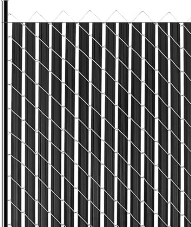 VEVOR Bottom Locking Privacy Slats, Double-Wall Vertical Bottom-Locking Slats with Wings for Chain-Link Fence, High-Density HDPE Chain Link Slats Ideally Fit 8' High Fence for Garden and Farm(Black)