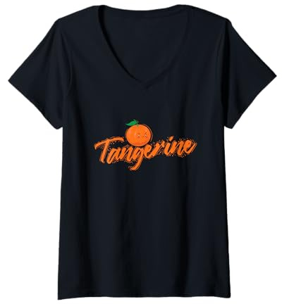 Mujer Delicia rica en vitaminas de naranja Camiseta Cuello V