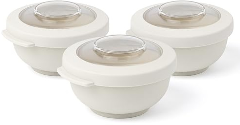 Amuse Tylla Saladier Set 3 Pièces | 3x200ml | Boîte de Rangement avec Couvercle pour Meal Prep & Snacks | Boîte Alimentaire en Plastique Sans BPA | Compatible Lave-vaisselle | Oat