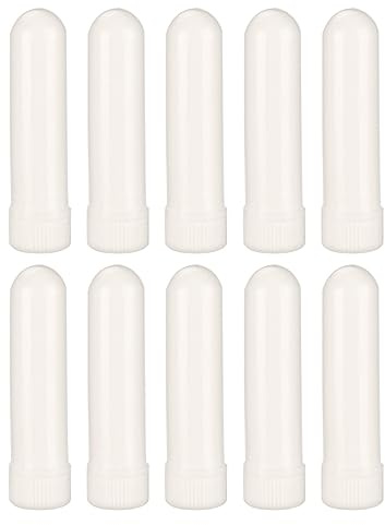 Riempibili per Aromaterapia, 10 Pezzi di Colore Chiaro in Plastica | Contenitori Vuoti, Accessori Diffusore Nasale, Ricaricabili, per Scuola e Lavoro, Adatti a Viaggio e Casa