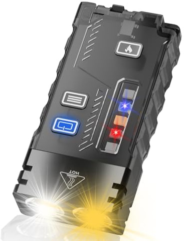 Siuyiu Torch, 800 lm 13 Light Modes 5 Colors UV Light Magnetic Base Torches | Rechargeable Torch, Alarm Siren Function IPX4 Waterproof 100M Beam Distance Clip Portable LED Small Torch for Pet Walking