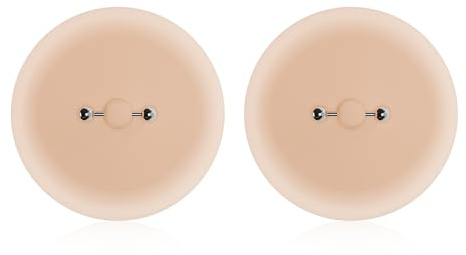 mayoken® Wiederverwendbare Nippel Cover mit Piercing-Style Schmuck, Unsichtbare Silikon Pasties für Männer & Frauen – Wasserfest, Hautfreundlich, Ideal für Festival, Party, Rave Outfits