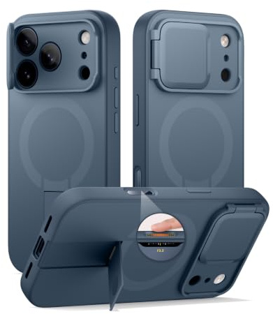 SURITCH Magnetisch hülle Kompatibel mit iPhone 17 Pro Max, Stoßfest Handyhülle Kratzfest Schutzhüllemit Kamera Steuertaste & Kameraabdeckung & verstellbarem Kickstand(Tiefblau)