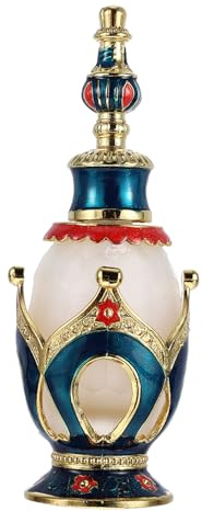 LIFKOME Flacon Style Oriental de Parfum en Verre Alliage Bleu 25ml Arabe | Rechargeable, Format Voyage, pour Mariage et Déplacement, Finition Élégante, Idée Présent Anniversaire