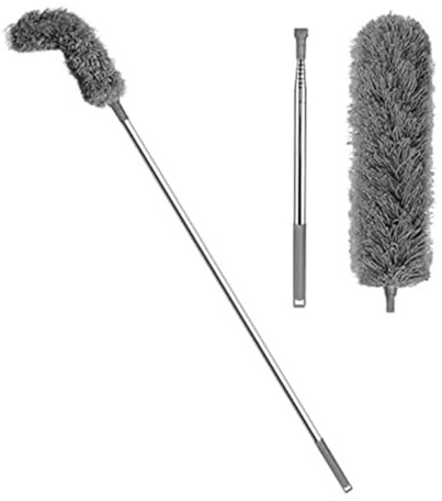 2Pcs Gutter Cleaning Brush with 8.2Ft Telescopic Pole - Roof & Gutter Cleaner Tool, Effortlessly Removes Leaves & Debris, Easy to Use for Homeowners