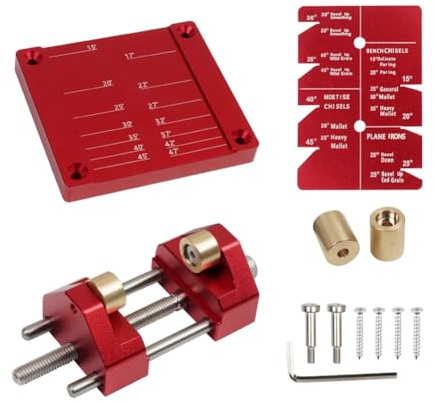 Suoumwa Honing Guide System Meißelschärfset für Holzbearbeitungsmeißel und Hobel, 5/32 Bis 3 Meißelschärfhalterführung