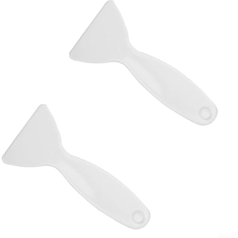 ComfyHarbor Plastic Refrigerator And Freezer Deicer Ice Scraper With Ergonomic Handle For Effortless Defrosting And Ice Removal, For Durable White Kitchen Cleaning Shovel 135 x 60 MM(2 PCS)