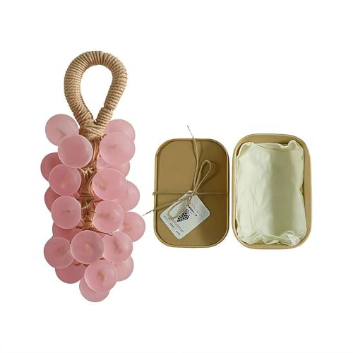 Sapone all'uva su una corda, sapone detergente delicato fatto a mano all'uva di cristallo, barra da bagno con processo a freddo per lavarsi le mani e il bagno, metodo di processo a freddo, regalo