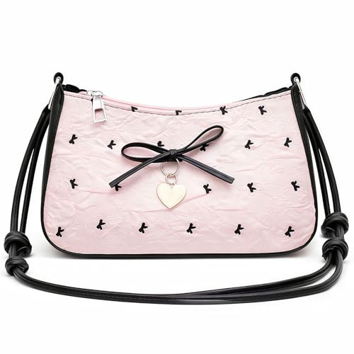 GWAWG Handtasche Damen, Clutch Tote Handtaschen, Reißverschluss Schultertasche, Umhängetasche für Frauen Damen,Arbeit,Reisen,Einkaufen (Rosa)