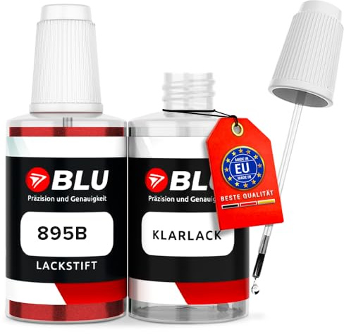 BLU Auto Lackstift 895B Rot Passione rot kompatibel für FIAT | Auto Lack Set inkl. Klarlack | Reparatur Ausbesserungslack