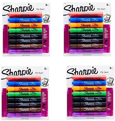 Sharpie 22480PP Flip Chart Markers, Bullet Tip, Assorted Colors, 32-Count