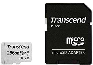 Transcend 256GB microSDXC 300S Klasse 10 Speicherkarte mit bis zu 95/45 MB/s (für Smartphones und Nintendo Switch Konsolen) mit SD-Adapter mit Frustration-Free-Verpackung - TS256GUSD300S-A