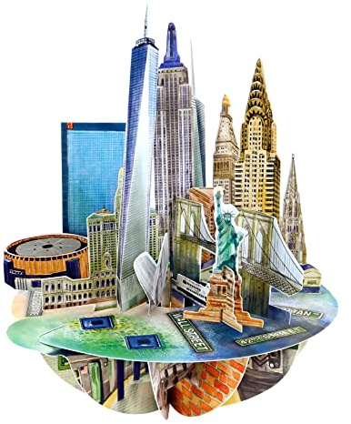 SANTORO Pirueta, Tarjeta De Felicitación Emergente 3D - Ciudad De Nueva York - Para Él, Para Ella, Cumpleaños, Gracias, Destino