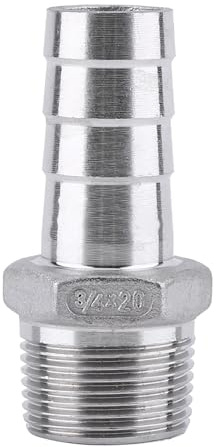 Conector de Lengüeta de Acero Inoxidable, Lengüeta de Manguera, Conector de de Manguera de Conexión de Tubería de Rosca Macho SS304 de Acero Inoxidable BSP 1/8 ~ 3/4(3/4 * 20mm)