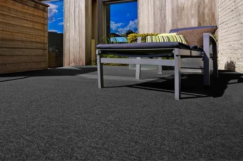 andiamo Tappeto in erba artificiale con borchie - da utilizzare come rivestimento per balconi o tappeto per esterni 133 x 400 cm Antracite