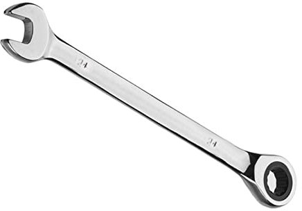 Llave de trinquete de 24 mm, llave de trinquete de combinación de extremo abierto de acero al cromo vanadio endurecido métrico
