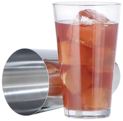 OGGI Boston Cocktail Shaker - Glass/Stainless Steel, 17oz/24oz - Classic Professional Design, Home Bar Boston Style Drink Mixer, Bartender Kit, Essential Bar Accessories