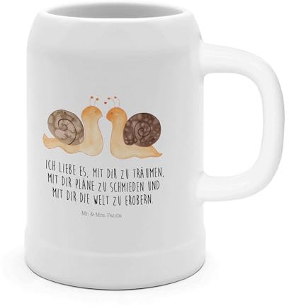 Mr. & Mrs. Panda Krug Schnecken Liebe - Geschenk, Bier Seidel, Ehemann, Zukunft, glücklich, Pärchen, Steinkrug, Paar, Verliebt, Tonkrug, Humpen