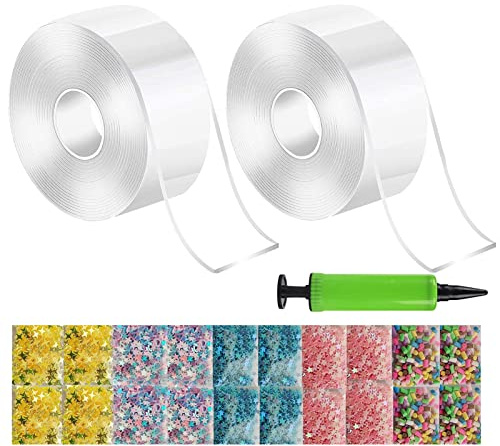tinysiry Ruban adhésif Double Face, Nano-Ruban adhésif Puissant Nano-Ruban adhésif Polyvalent Amovible pour fête, Art et Artisanat 2pcs