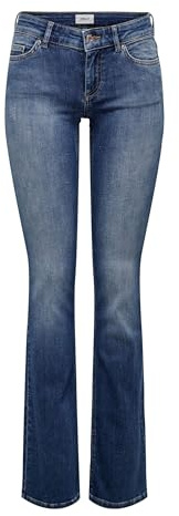 Only ONLBLUSH LW Flared DNM REA1303 Noos, Jeans Donna, Medium Blue Denim,