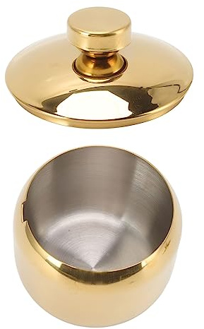 SEAFRONT Goldfarbene Zuckerdose aus Edelstahl für Gewürze, Aufbewahrungsorganisator mit Deckel Zuckerstreuer für Gewürze Salz Zucker Pfeffer Behälter (Gold)