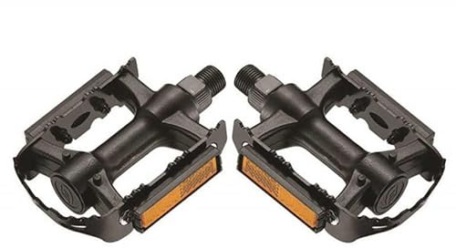 Bike Pedals 9/16 Alloy Flat Platform Hybrid Trekking Mountain Bikes Black