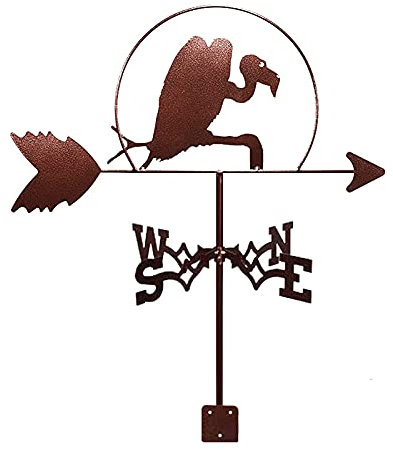 DEAVER Wetterfahne, Geier, Vogel, Wetterfahne, Wetterhahn, Windrichtungsanzeiger, Edelstahl mit Anti-Rost-Beschichtung, für Garten, Terrasse, Hof, Dekoration