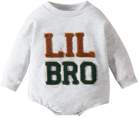 Winmany Brother matchande kläder Big Bro sweatshirt byxset Lil Bro långärmad bodysuit pojkar höst vinter vårdukar, LIL BRO, 0-3 Months