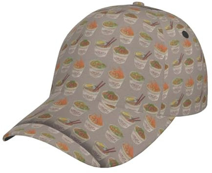 Gorra de béisbol de ala curvada con grabado botánico de hierbas florales, gorra de béisbol de moda, sombreros casuales para hombres y mujeres, Huevera de fideos Ramen, talla única