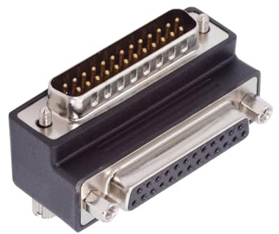 CY Adapter DSUB Parallel LPT AES/EBU DB25pin Steckermutter auf Buchse Schraube Verlängerungsadapter DB-Stecker 90 Grad nach Oben abgewinkelt