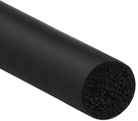 PATIKIL 15/64 Pulgadas x 131.2 Pies Varilla de Soporte, Espuma de Cuerda de Calafateo para Rellenar Grietas y Juntas, Cinta de Sellado para Construcción de Hogar, Negra