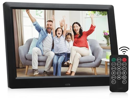 Cornice digitale da 8,7 pollici, cornice elettronica 1024 x 768 HD, schermo IPS fotografico/musica/lettore video, calendario/sveglia con telecomando, supporto USB o scheda SD